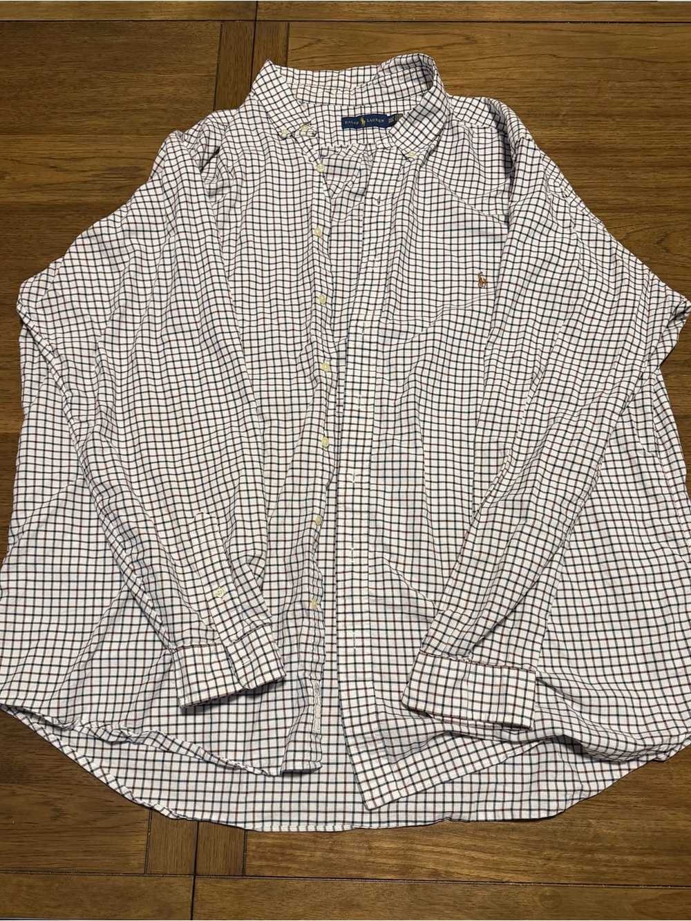 Polo by Ralph Lauren White Shirt with Navy Check